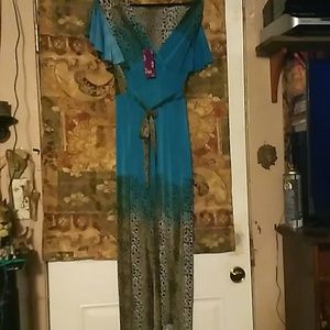 Blue leopard dress brand new